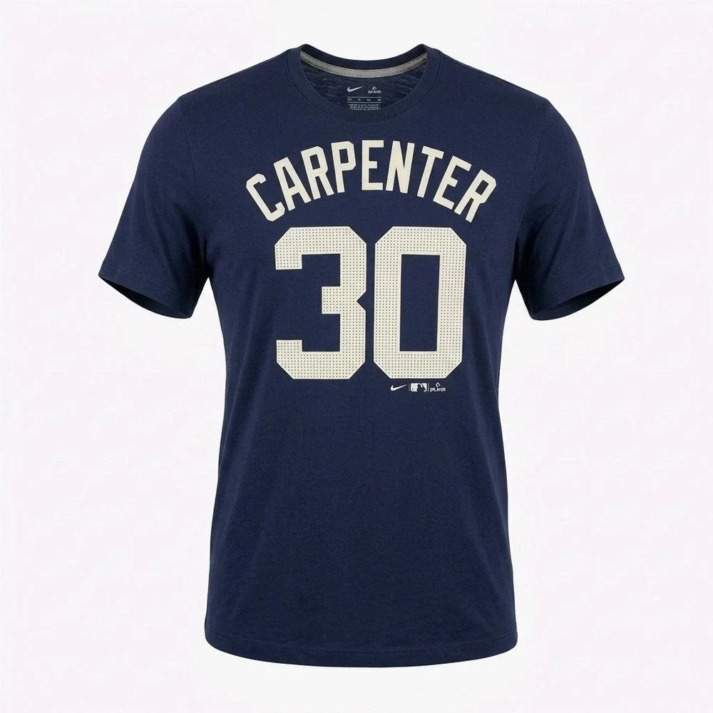 Nike Mens Detroit Tigers Kerry Carpenter #30 Navy‎ Blue Graphic T-Shirt Medium
